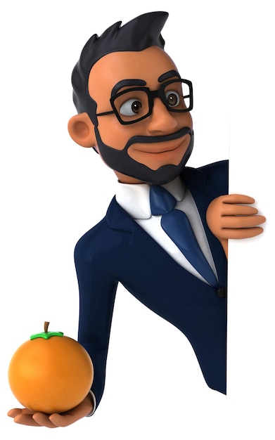 Photo fun 3d cartoon illustration of an indian businessman