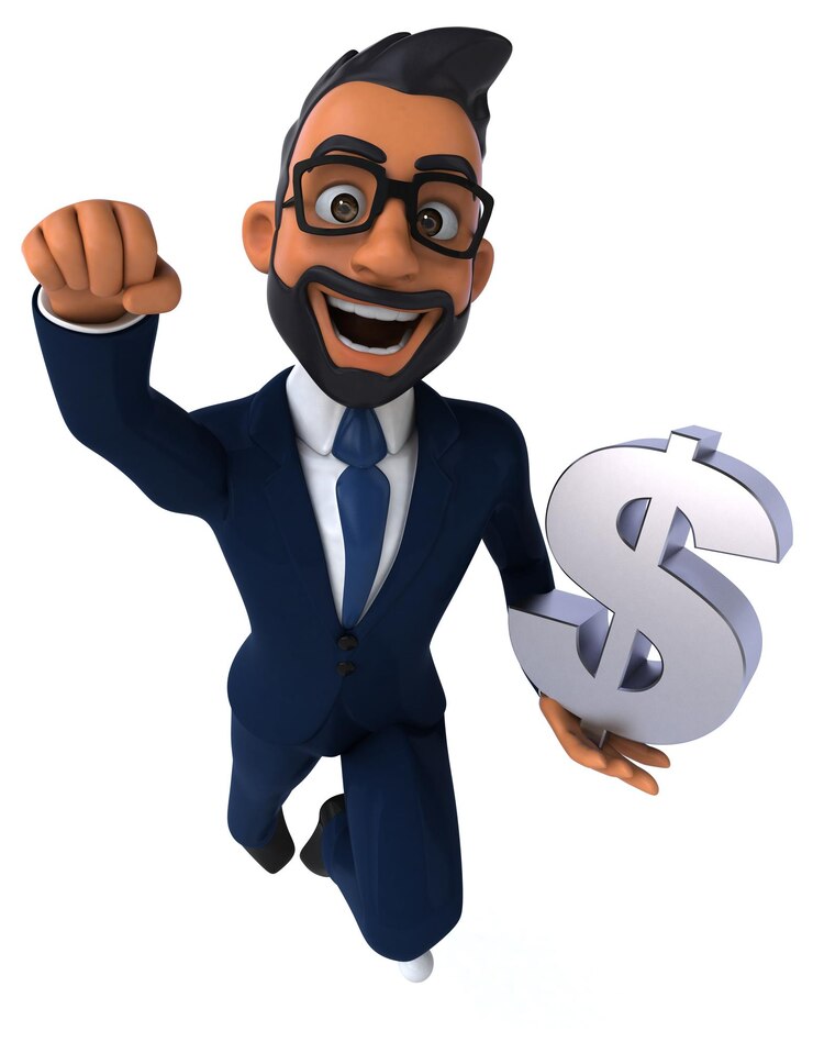 Photo fun 3d cartoon illustration of an indian businessman