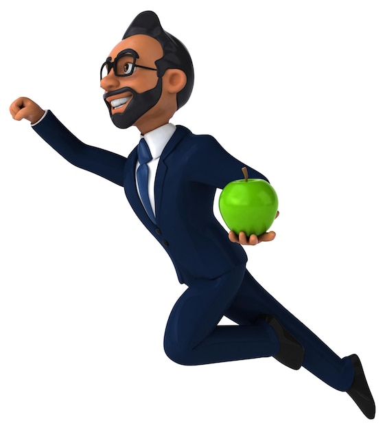 Fun 3D cartoon illustration of an indian businessman