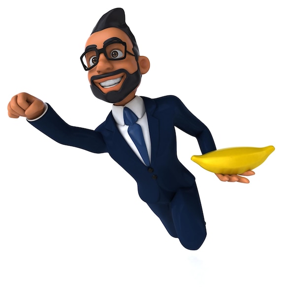 Photo fun 3d cartoon illustration of an indian businessman