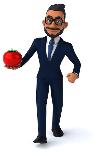 Fun 3D cartoon illustration of an indian businessman