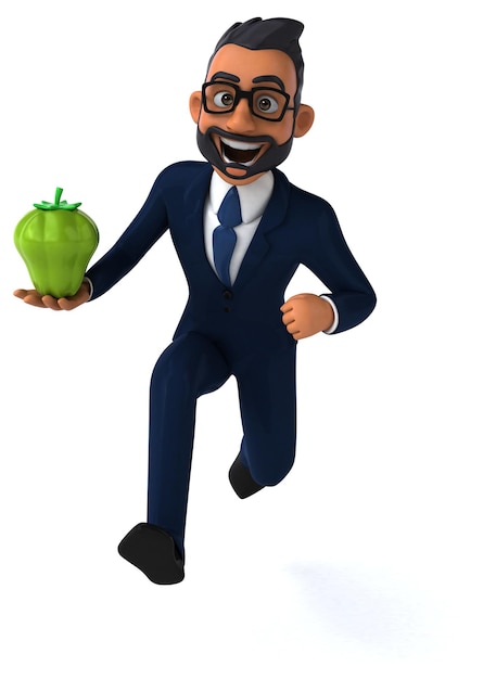 インド人のビジネスマンの3Dアニメイラスト