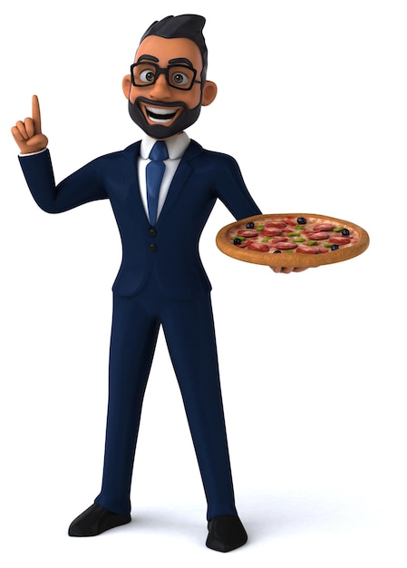 Fun 3D cartoon illustration of an indian businessman