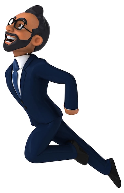 Fun 3D cartoon illustration of an indian businessman