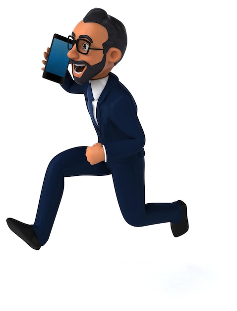 インド人のビジネスマンの3Dアニメイラスト