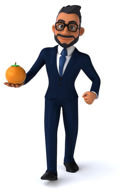 Fun 3D cartoon illustration of an indian businessman