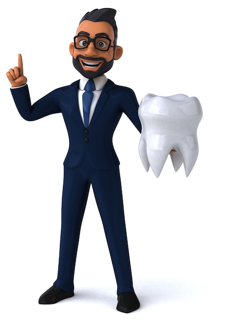 Fun 3D cartoon illustration of an indian businessman