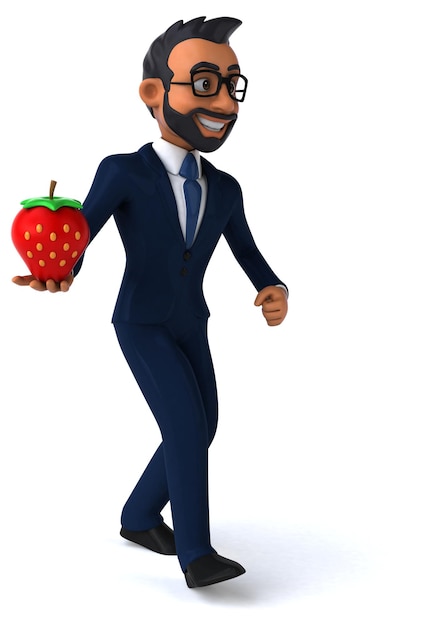 Fun 3D cartoon illustration of an indian businessman