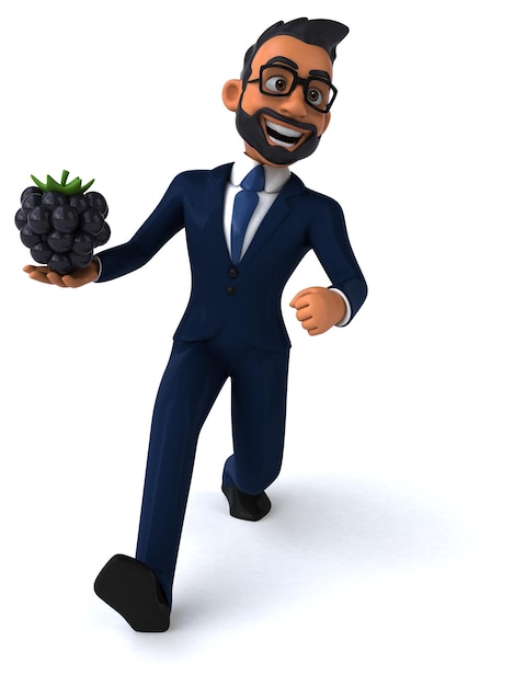 Fun 3D cartoon illustration of an indian businessman