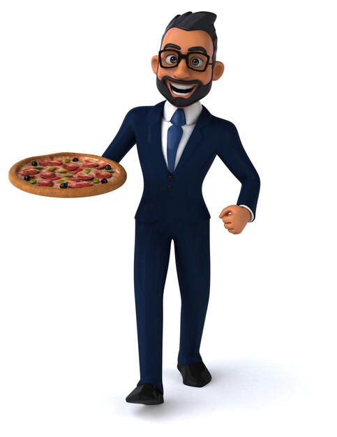 Fun 3D cartoon illustration of an indian businessman