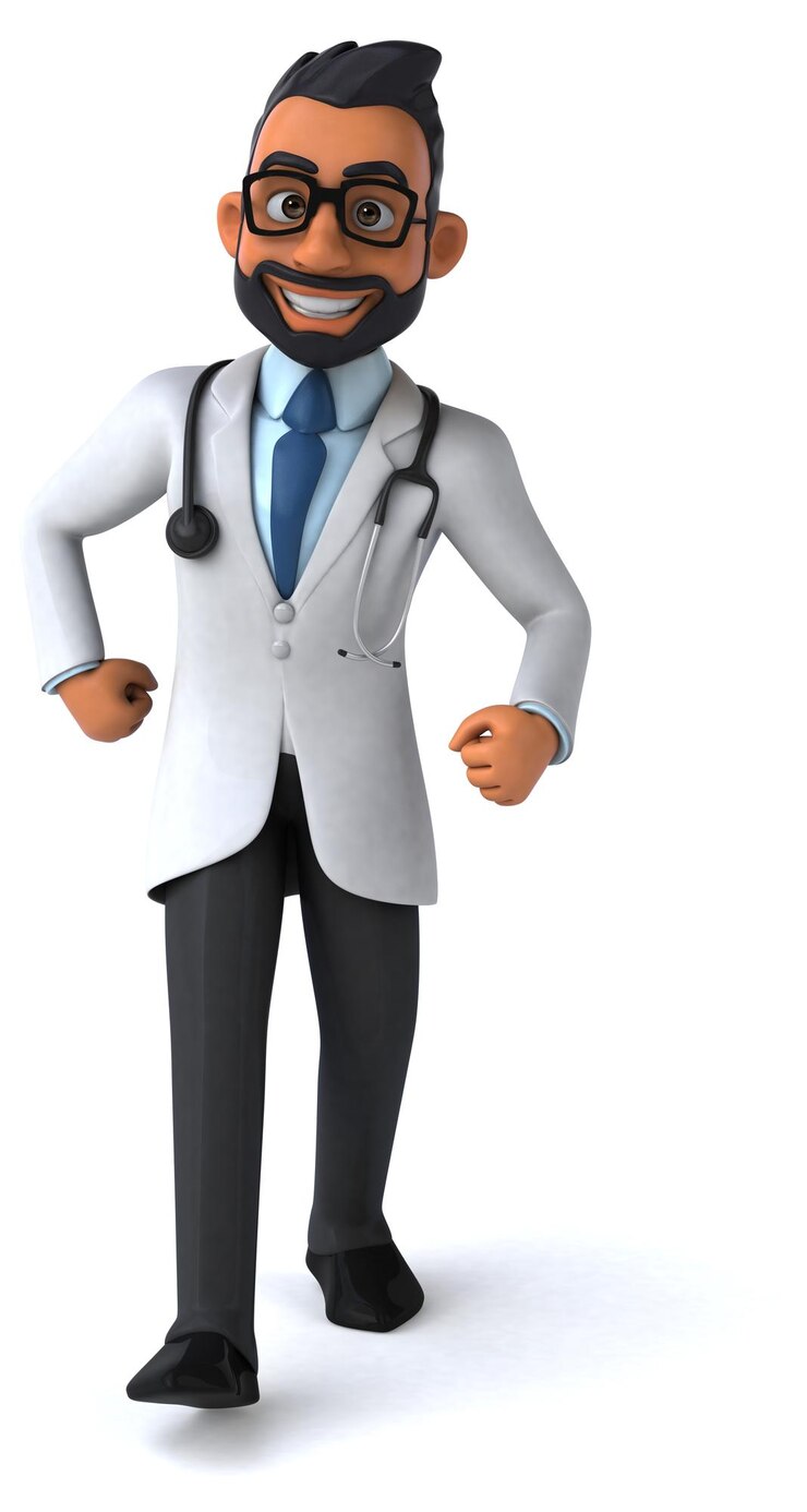 Photo fun 3d cartoon illustration of an indian doctor