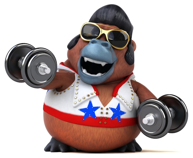 Fun 3D cartoon illustration of a Orang Outan rocker