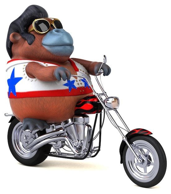 Fun 3D cartoon illustration of a Orang Outan rocker