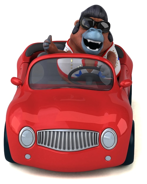 Fun 3D cartoon illustration of a Orang Outan rocker