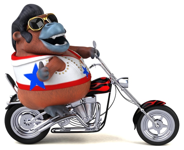 Fun 3D cartoon illustration of a Orang Outan rocker