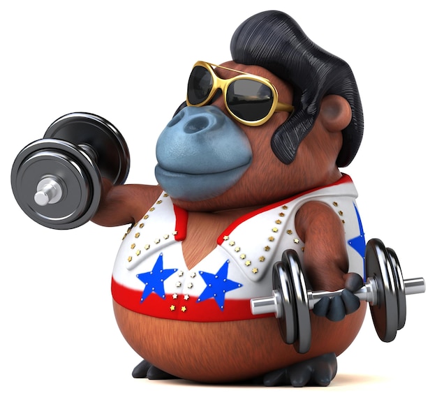 Fun 3D cartoon illustration of a Orang Outan rocker