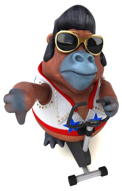 Photo fun 3d cartoon illustration of a orang outan rocker