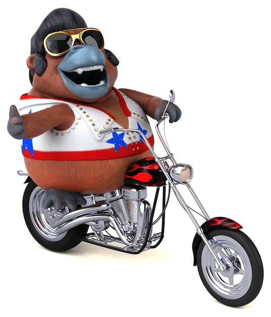 Fun 3D cartoon illustration of a Orang Outan rocker