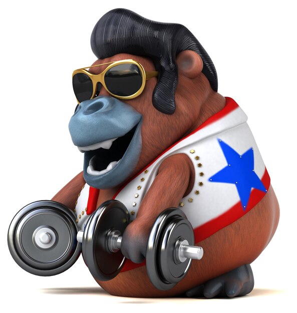 Fun 3D cartoon illustration of a Orang Outan rocker