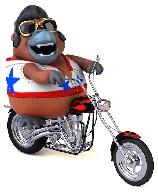 Fun 3D cartoon illustration of a Orang Outan rocker