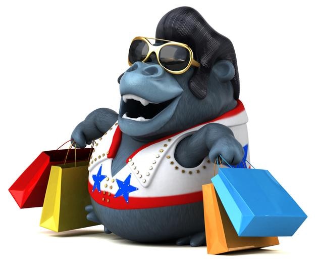 Photo fun 3d cartoon illustration of a rocker gorilla