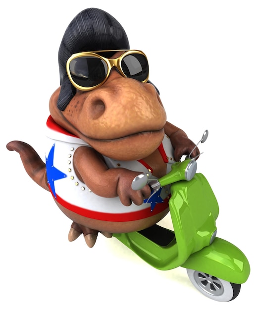 Photo fun 3d cartoon illustration of a trex rocker