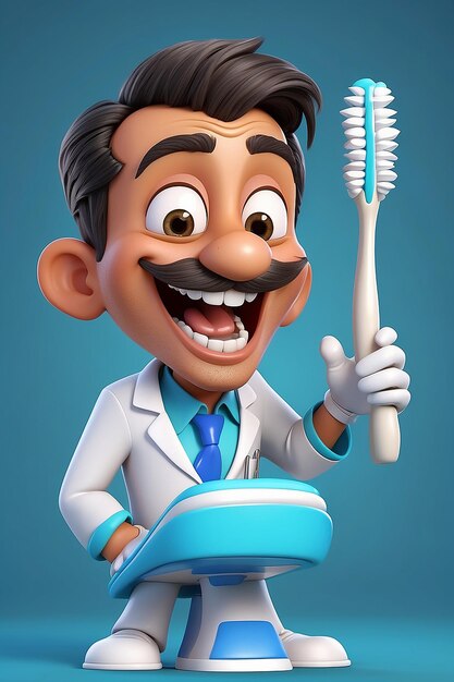 Fun 3D Cartoon Indian Dentist Character