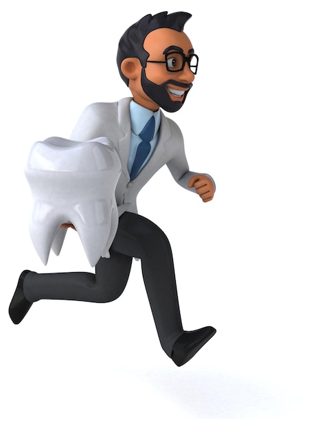 Fun 3D cartoon indian dentist