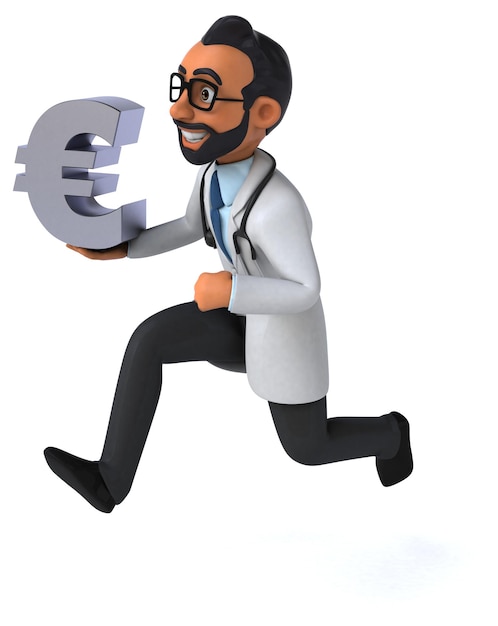 Fun 3D cartoon indian doctor