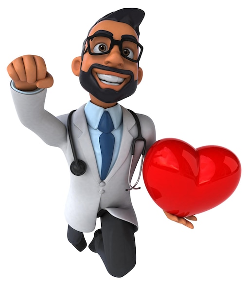 Fun 3D cartoon indian doctor