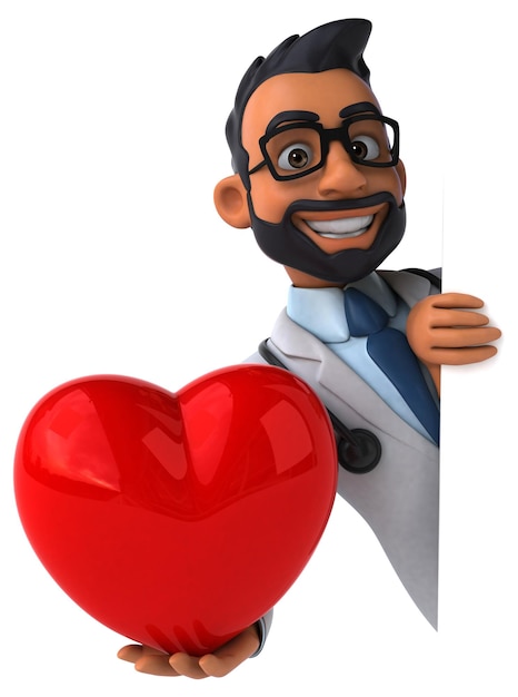 Fun 3D cartoon indian doctor