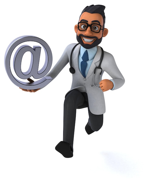 Fun 3D cartoon indian doctor