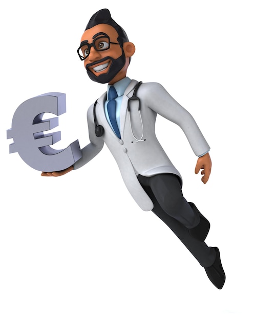 Fun 3D cartoon indian doctor