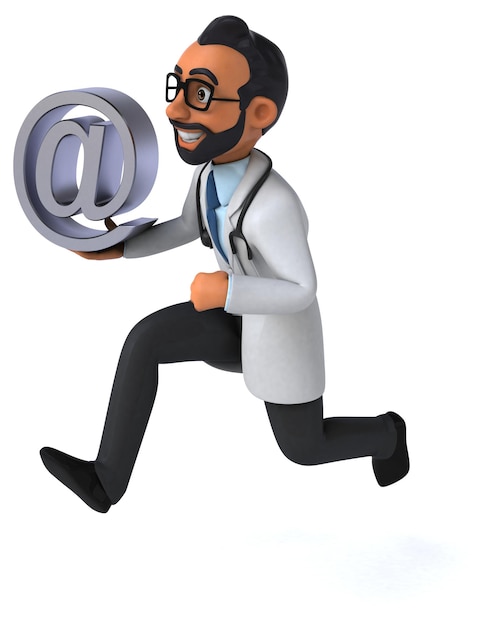 Fun 3D cartoon indian doctor