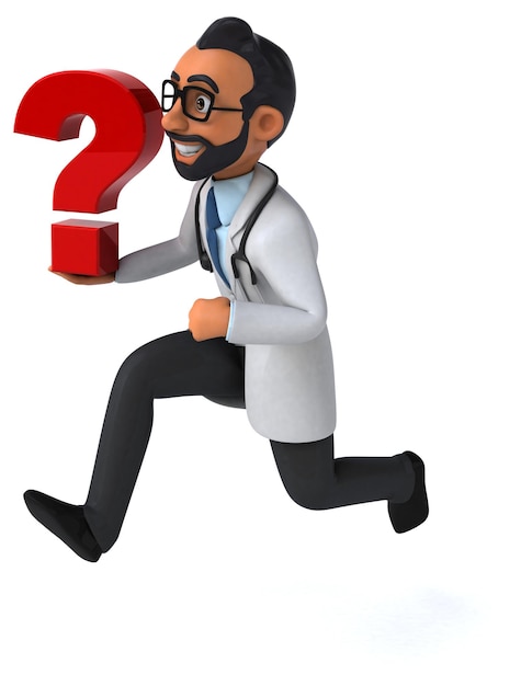 Fun 3D cartoon indian doctor