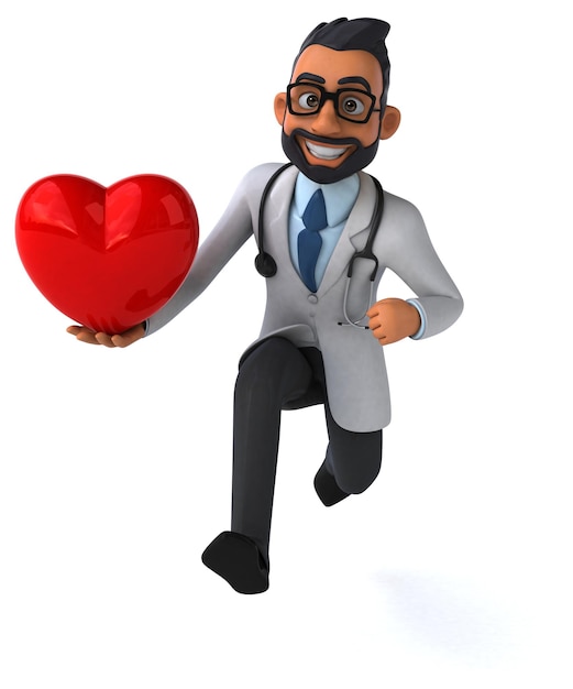 Fun 3D cartoon indian doctor