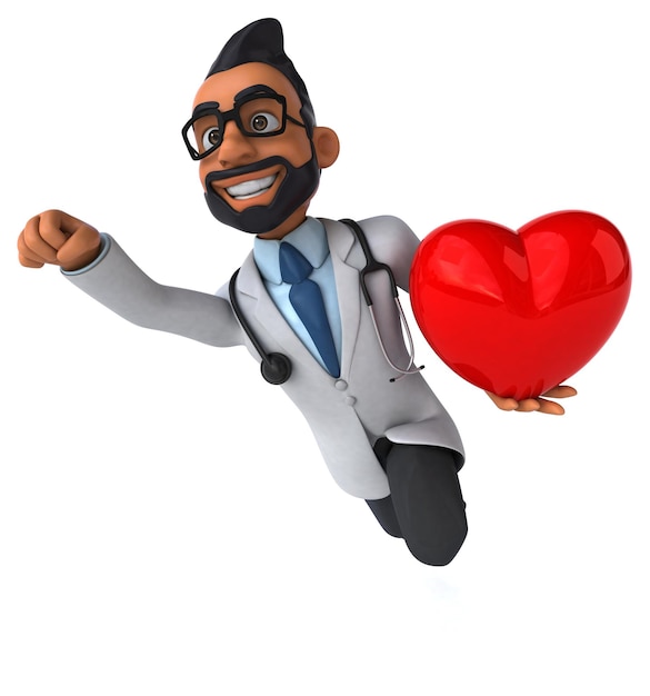 Fun 3D cartoon indian doctor