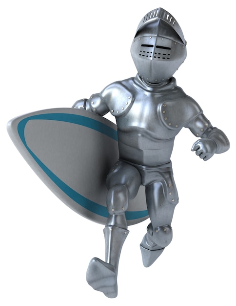 Fun 3D cartoon knight surfing