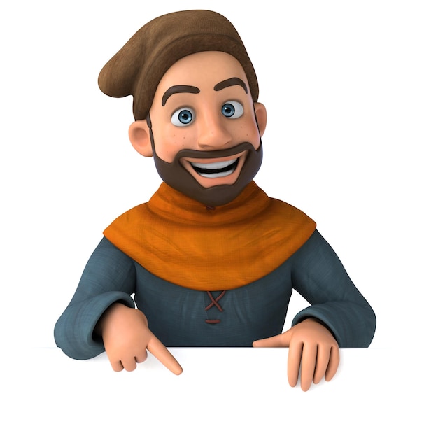 Fun 3D cartoon medieval man