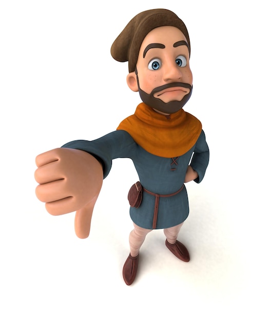 Fun 3D cartoon medieval man