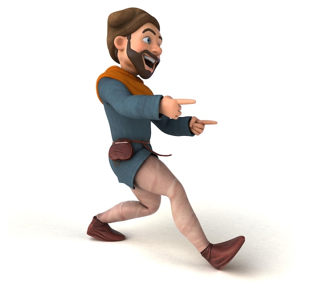 Fun 3D cartoon medieval man