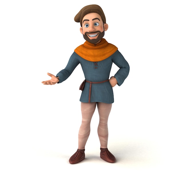 Fun 3D cartoon medieval man