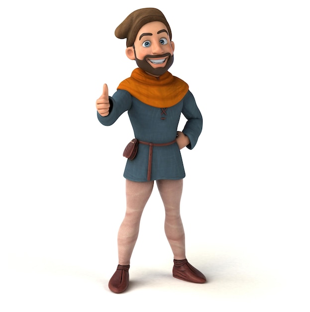 Fun 3D cartoon medieval man