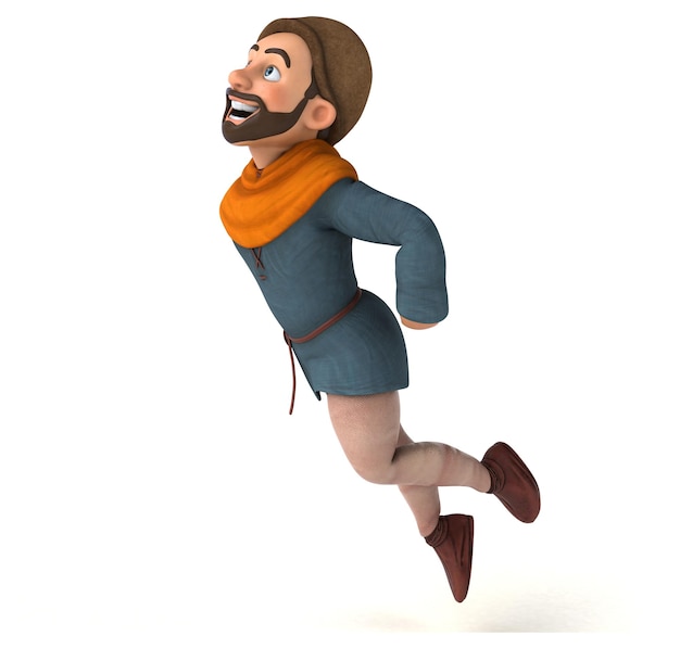 Fun 3D cartoon medieval man