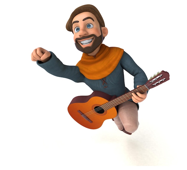 Fun 3D cartoon medieval man