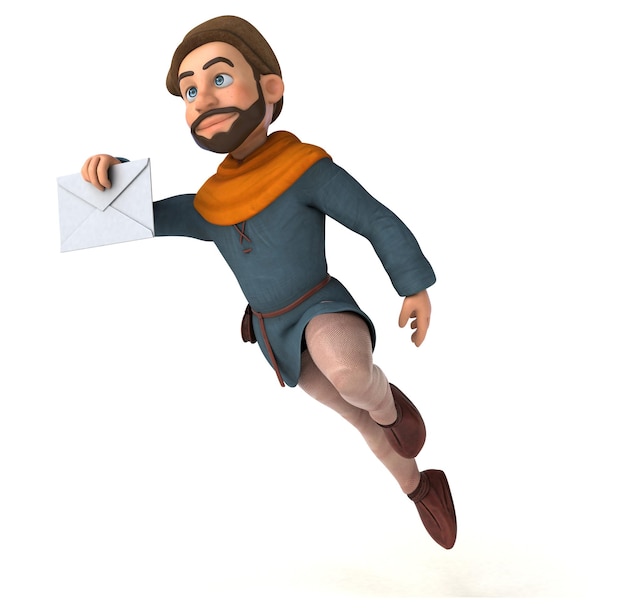 Fun 3D cartoon medieval man