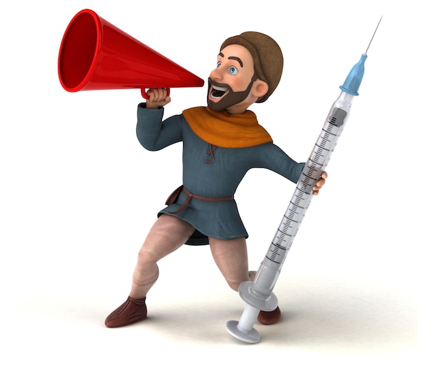 Fun 3D cartoon medieval man