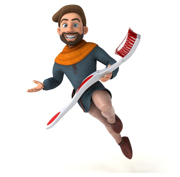 Fun 3D cartoon medieval man