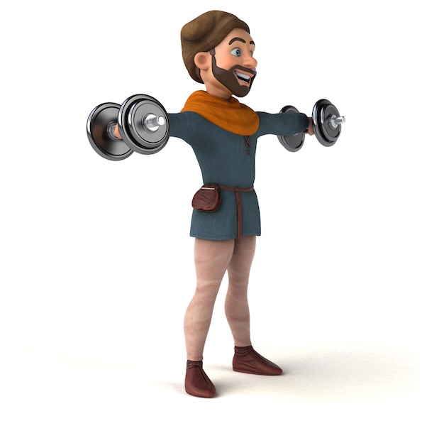 Fun 3D cartoon medieval man