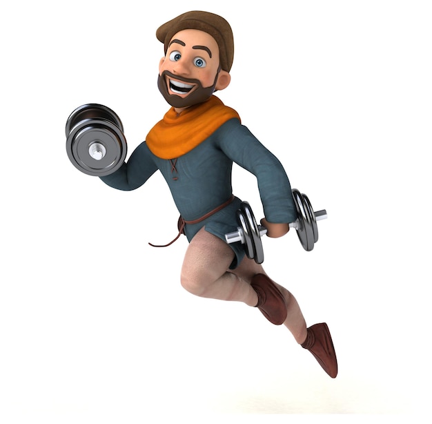 Fun 3D cartoon medieval man